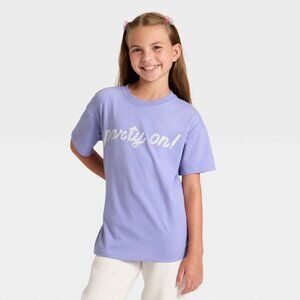 NWT Girls' Short Sleeve 'Party on' Graphic T-Shirt - Cat & Jack